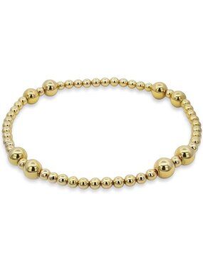 14k Gold Filled Beaded Bracelet for Women | Stackable Stretch Bracelets